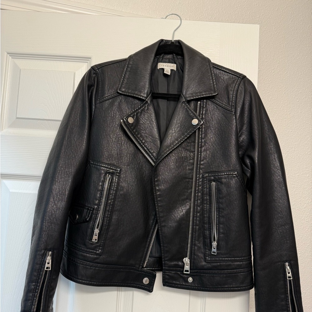 Topshop Black Leather Jacket